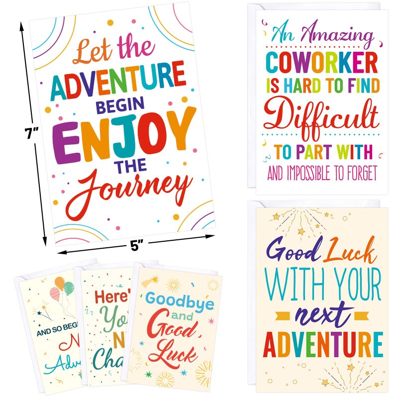 Fancy Land Farewell Cards for Coworker Going Away Goodbye Card Bulk for Office Colleague Retirement Leaving Supplies 12Pcs - Image 3
